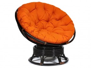 Кресло-качалка Papasan w 23/01 B с подушкой Antique brown, ткань Оранжевый в Красновишерске - krasnovishersk.магазин96.com | фото