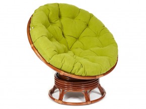 Кресло-качалка Papasan w 23/01 B с подушкой Pecan, флок Олива в Красновишерске - krasnovishersk.магазин96.com | фото