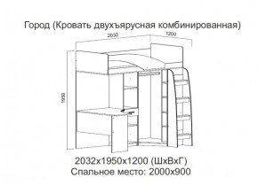 Кровать двухъярусная комбинированная в Красновишерске - krasnovishersk.магазин96.com | фото