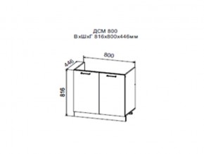 Шкаф нижний ДСМ800 под мойку в Красновишерске - krasnovishersk.магазин96.com | фото